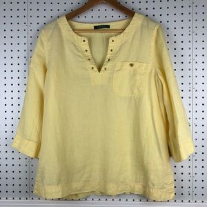 Lauren Ralph Lauren Womens Linen Tunic Shirt